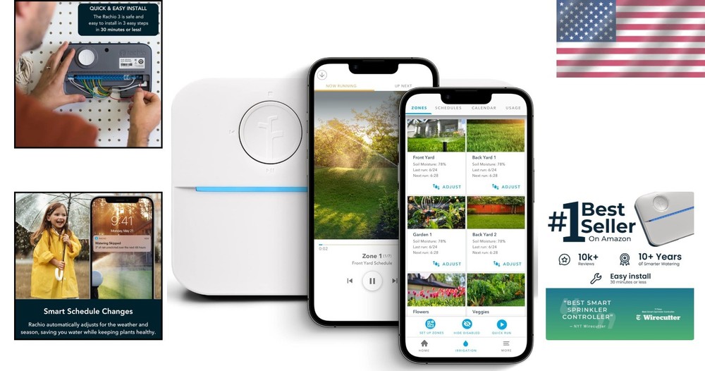 Advanced Smart Sprinkler System – 8-Zone Controller with DIY Installation Ease