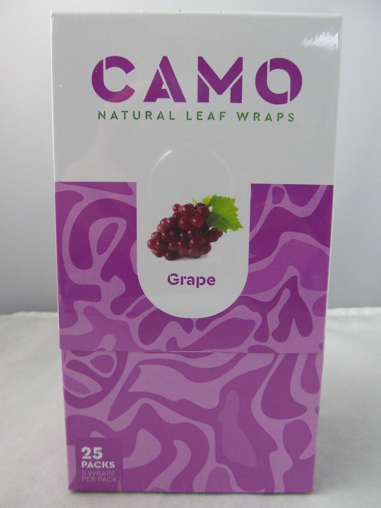Camo Natural Leaf Herbal Wraps 6/5ct Packs Chamomile&Mate 30pc Grape