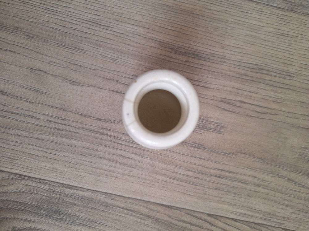 Cream Stoneware Churn Bottle, Antique, 8.5cm