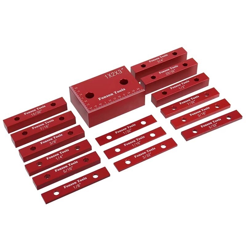 Setup Blocks Woodworking Tools - 15-Piece Gauge Block Set with Precise