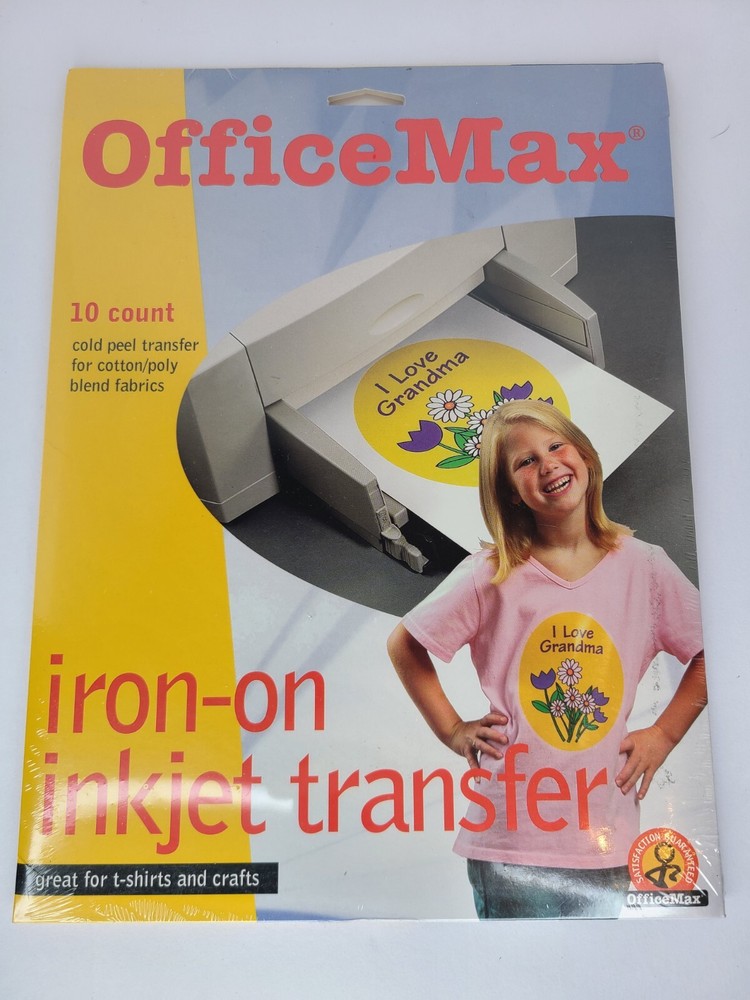 Office Max 10 Count Iron On Inkjet Transfers New Sealed