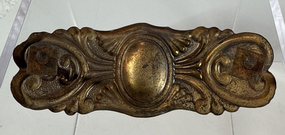 One Thin Flexible Fancy Copper Metal Drawer Pull Backplates W/ Handle Hoops