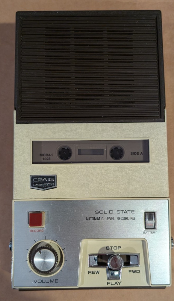 CRAIG 2603 Cassette Player JOYSTICK Recorder Japan NICE!