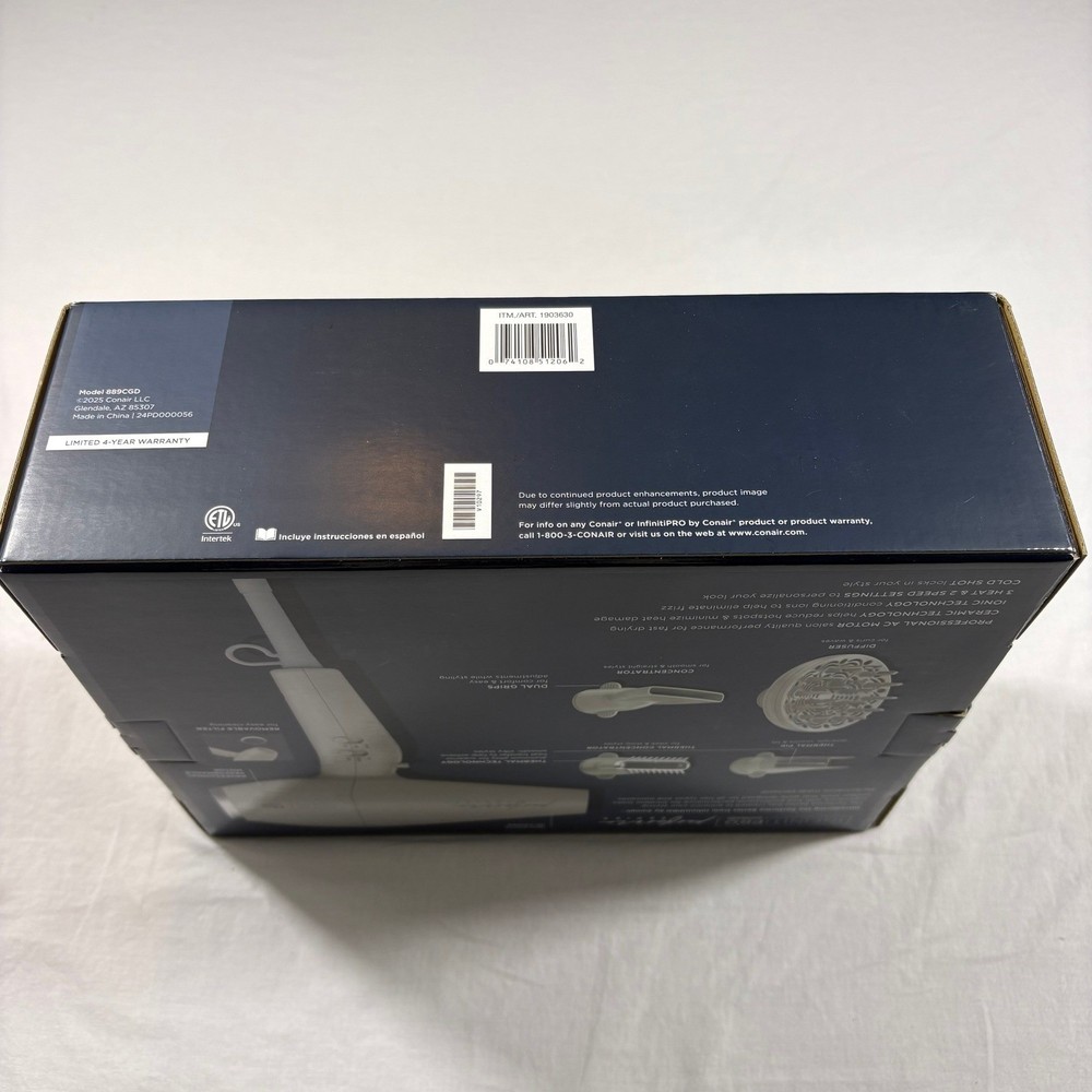 CONAIR INFINITI PRO PERFORMER SERIES IONIC CERAMIC DRYER 1875W 4 ATTACHMENTS