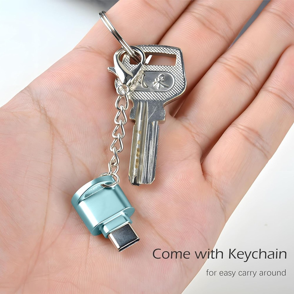 USB C Micro SD Card Reader for Android Phone, Camera, Laptop with Keychain, Mini