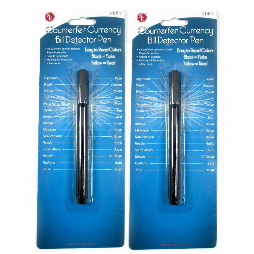 2 Counterfeit Money Detector Pens   Smart Marker Detection