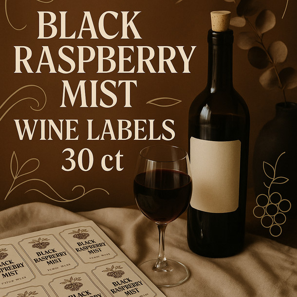 Home Brew Ohio Black Raspberry Mist Wine Labels 30 ct