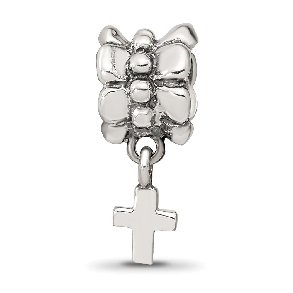 Silver Reflections Cross Dangle Bead QRS529
