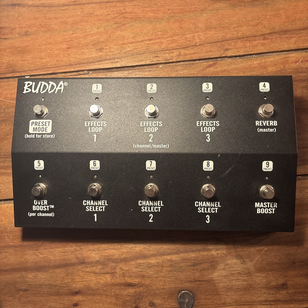 Budda Footswitch – Effects Loop / Channel Select / Reverb / Master Boost – CLEAN