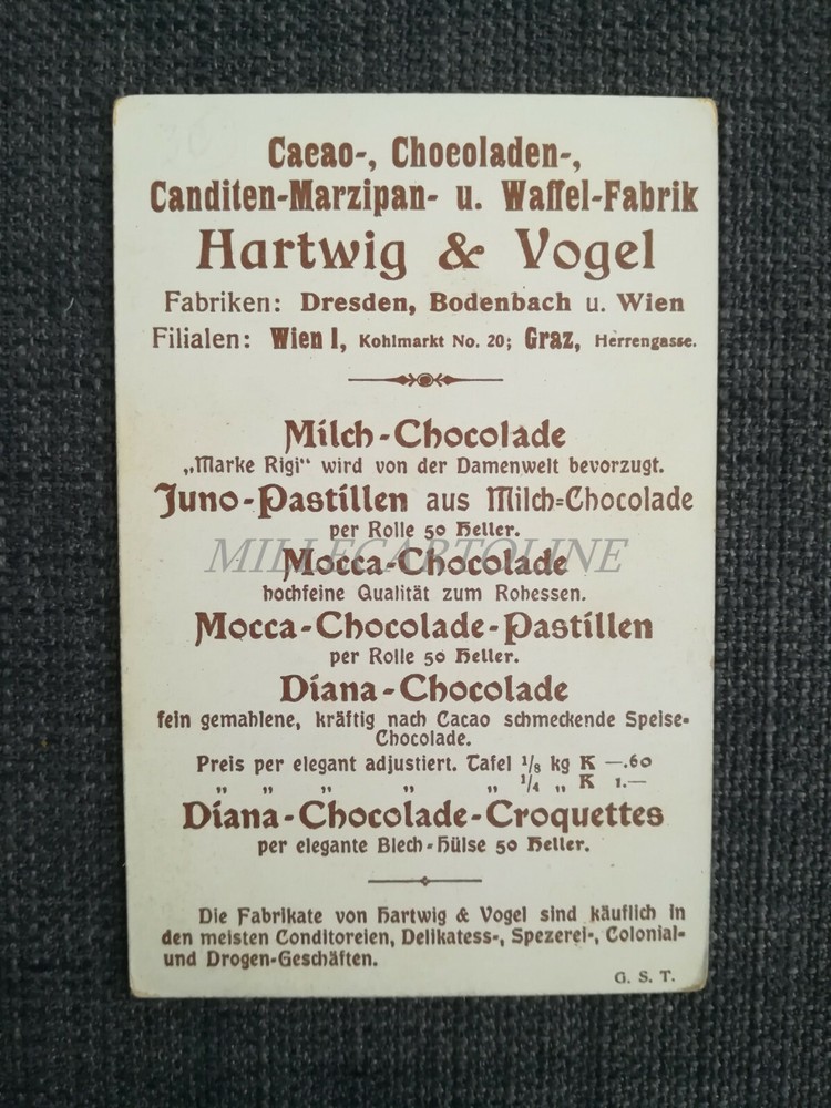HARTWIG & VOGEL "CACAO & CHOCOLADE" - Birma Myanmar Cardboard