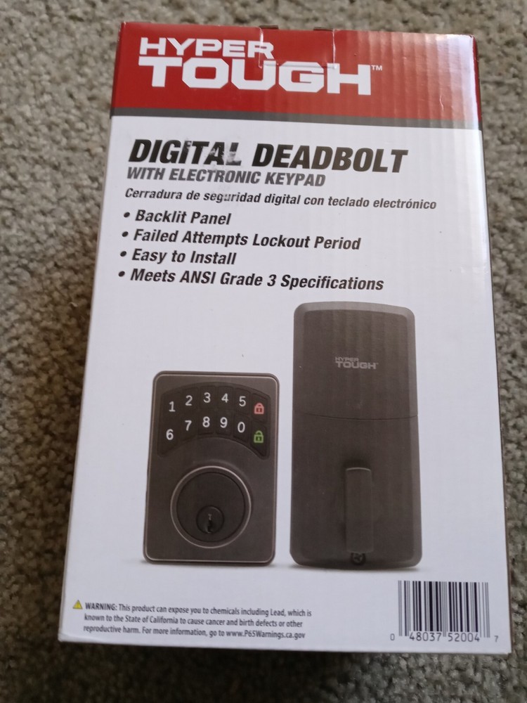 Hyper Tough Digital Deadbolt With Electrical Keypad (1752004)