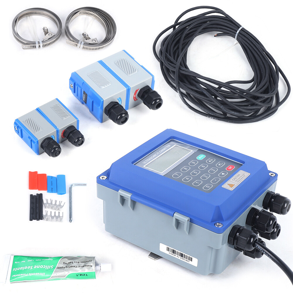 Wall Mounted Digital Ultrasonic Flowmeter Water Flow Meter & TM-1 TS-2 TUF-2000B