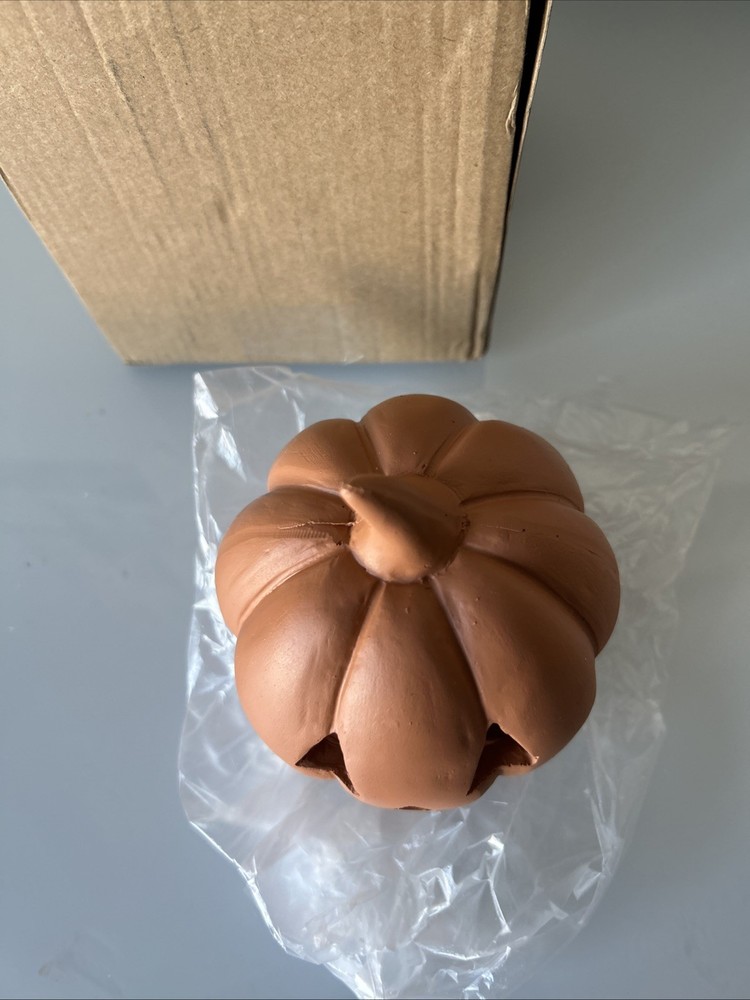 5’’ Terracotta Pumpkin Ornament. Open Box