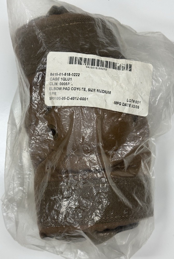 USGI USMC Coyote Brown Elbow Pads Size Medium New