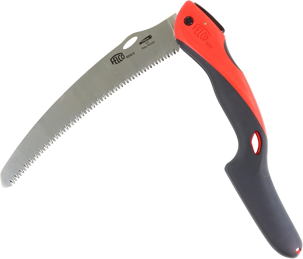604 Folding Pruning Saw –Curved Pull-Stroke Saw for Tree Trimming & Elevated Cut