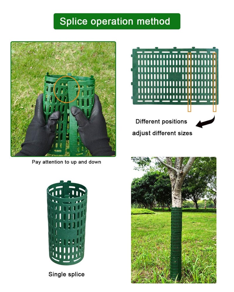 6 PCS Tree Trunk Protector Guard Splicable Bark Breathable Wildlife Shield