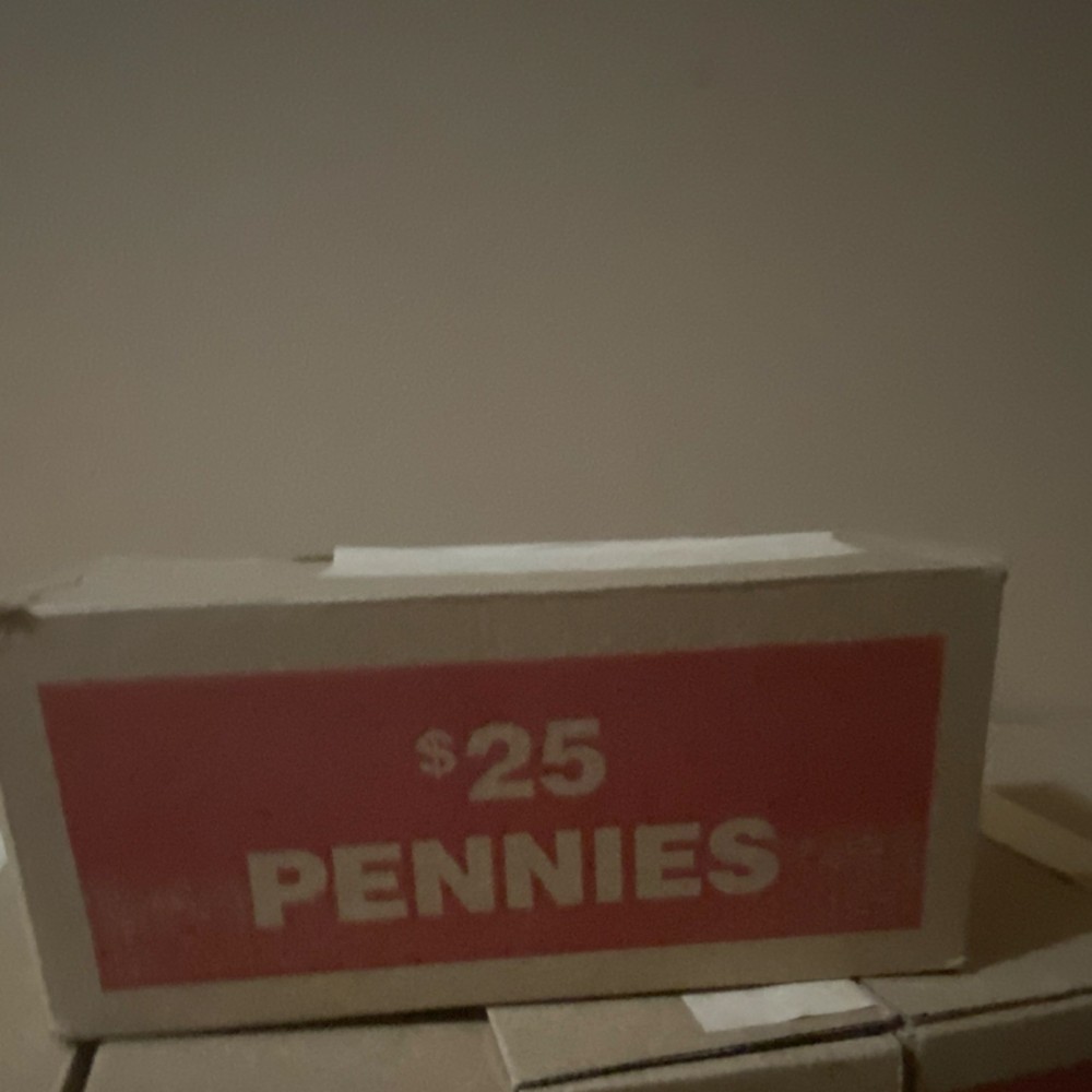 $25 Pennies US Coin Rolls Bulk Box Uncertified