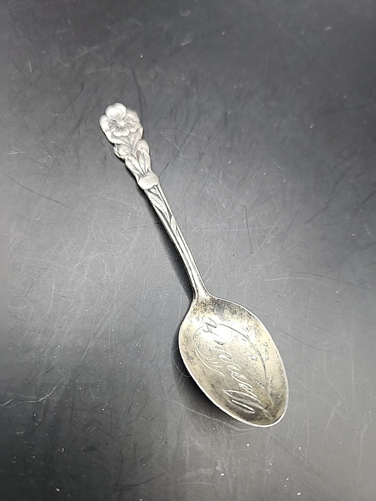 Sterling Spoon SSMC Flower Denver Engraved Sugar Spoon