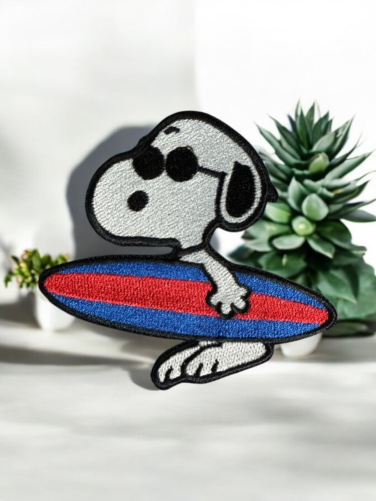 SNOOPY WITH SURFBOARD, Multi Sizes and backing choices