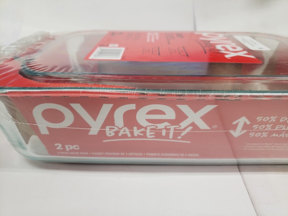 Pyrex Bake It 2 Piece Deep Oblong Glass Bakeware Set