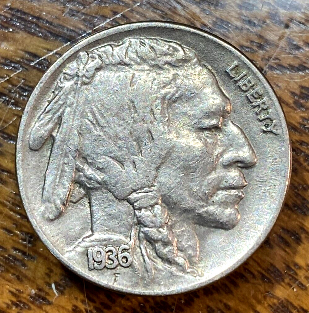 1936 Buffalo Nickel Nice Original Choice AU CHRC