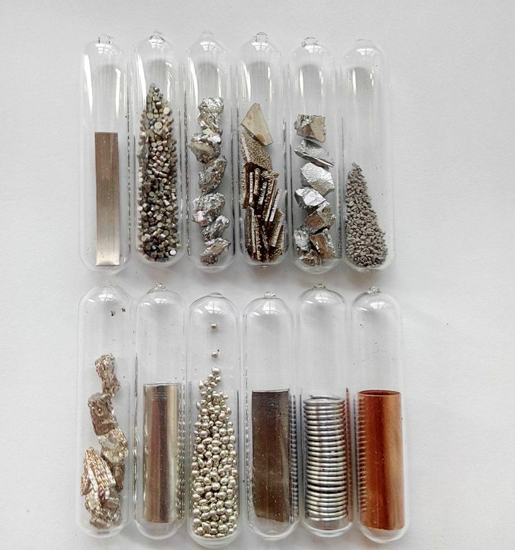 1PC different elements samples in labeled glass vials Metal Set,