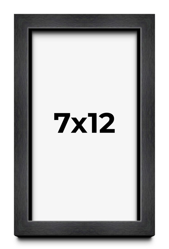 7x12 Shadow Box Frame Grey Charcoal Black | 0.875 Inches Deep | Solid Wood Shado