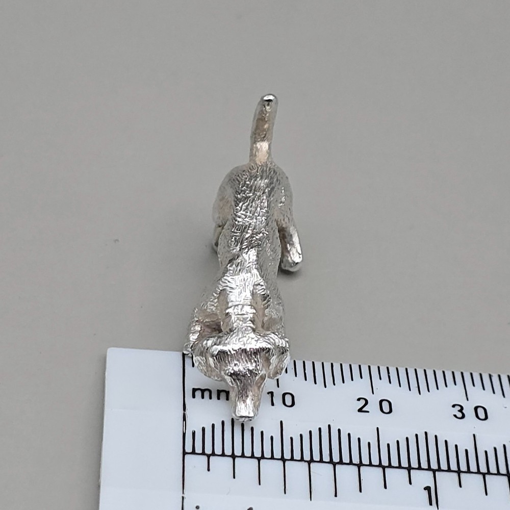 Collectible Solid Silver Dog Miniature Figurine