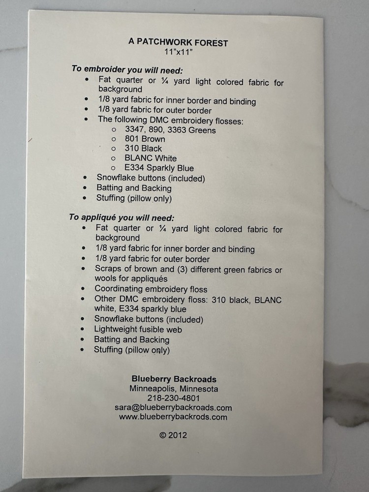 BLUEBERRY BACKROADS Pattern #037 - A Patchwork Winter Forest New