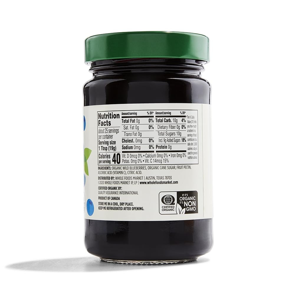 , Organic Wild Blueberry Fruit Spread, 17 Ounce