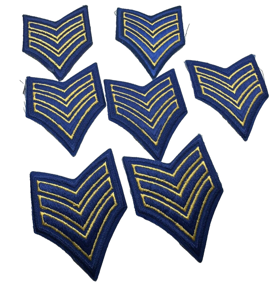 sergeant rank patch 3.5" tall chevron police patch 3 stripe Sergeant stripes 7