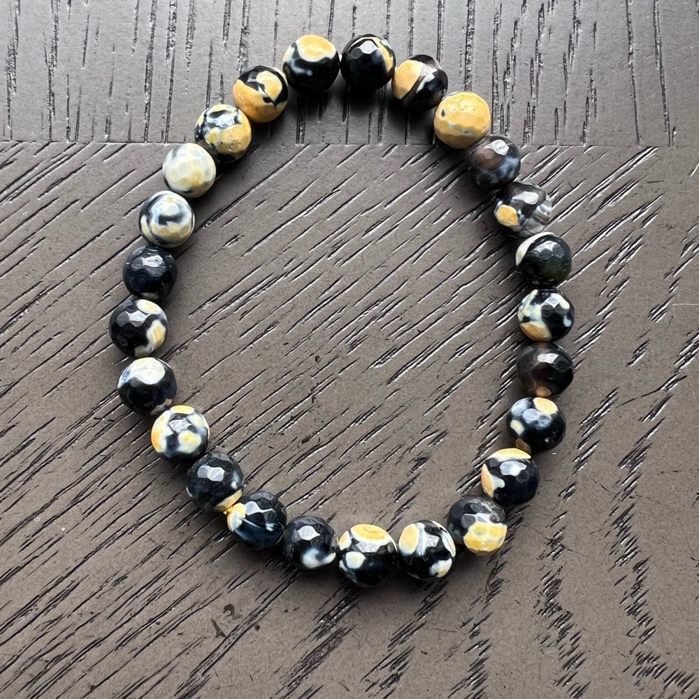 Yellow orca agate bracelet 8mm