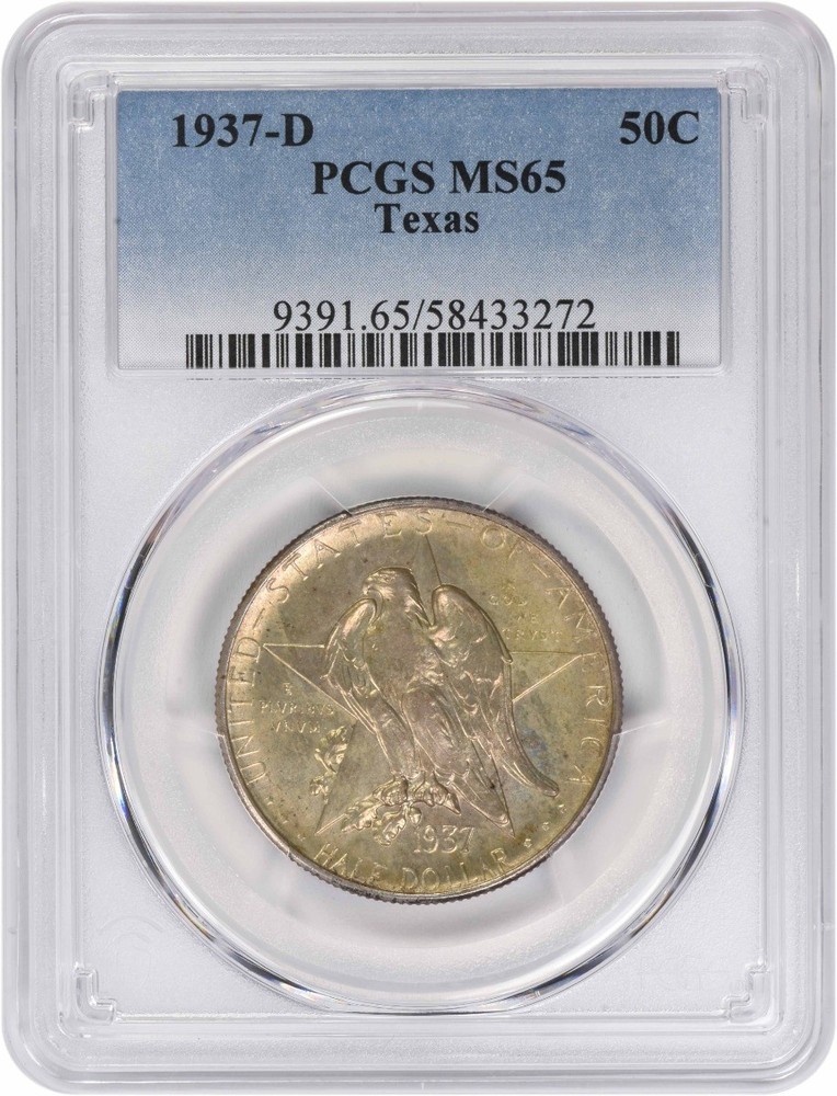 Texas Commemorative Silver Half Dollar 1937-D MS65 PCGS