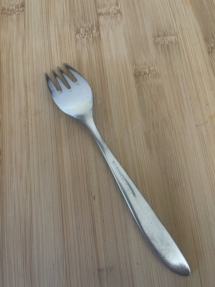 WMF Curved Handle WAVE Glossy Stainless Curved Up Tip SALAD FORK 7"