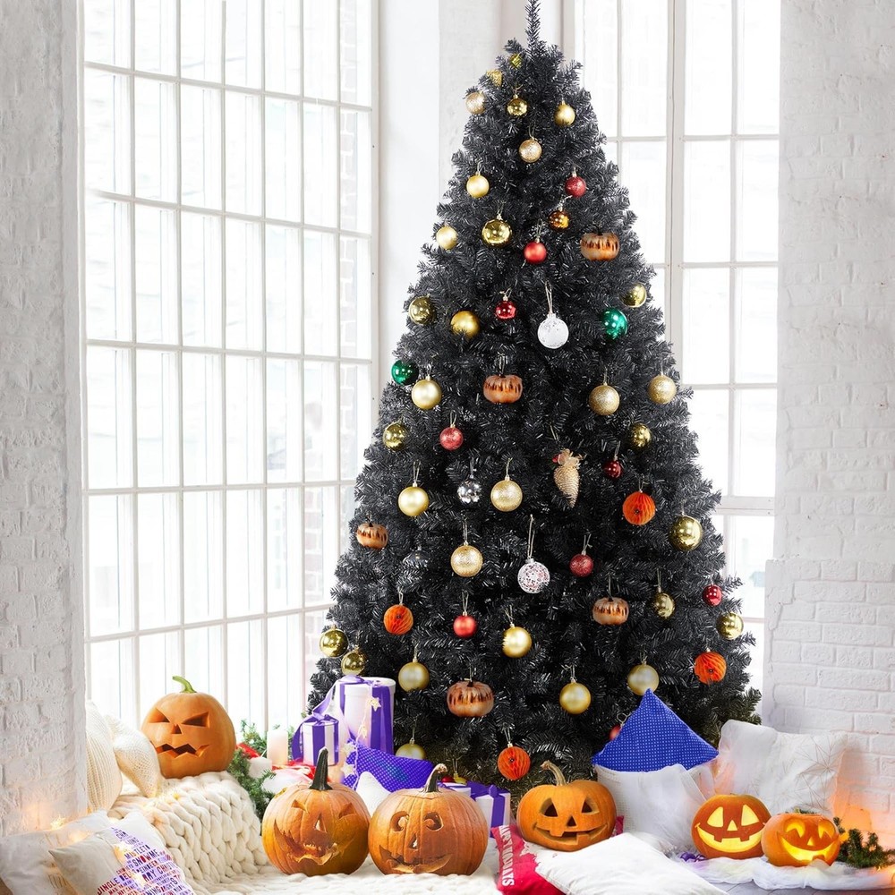 9ft Artificial Christmas Tree, Realistic Premium Spruce Hinged Full