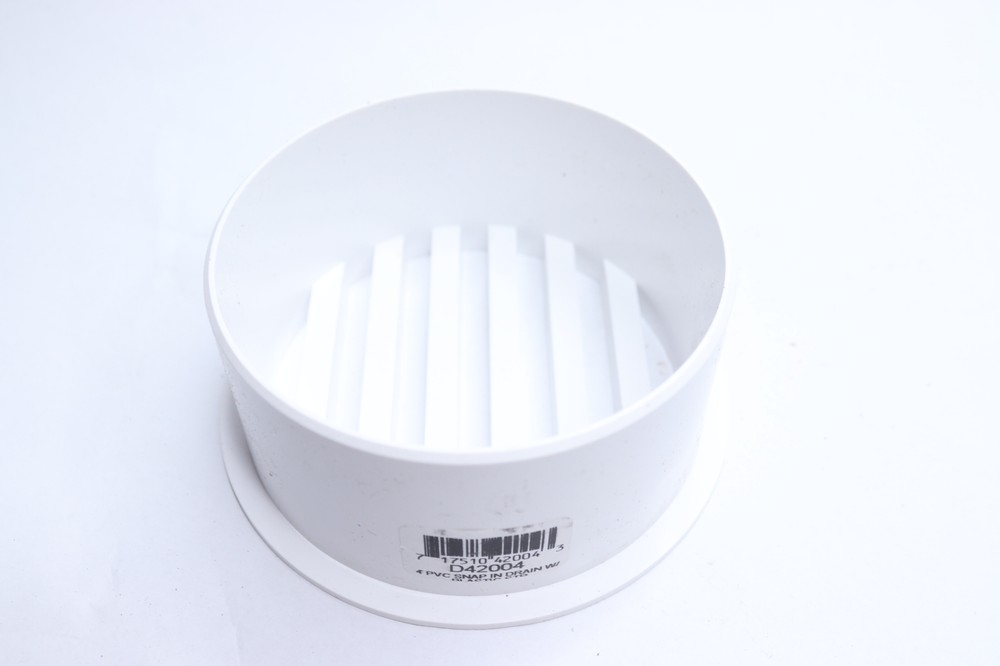 Residential Snap-In Drain Plastic White D42-004 4"