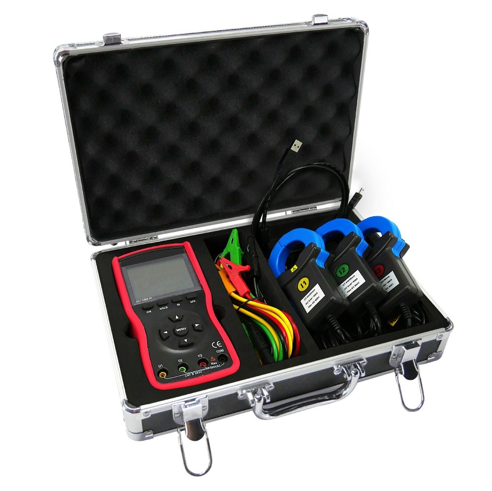 Three phase Digital Phase Voltmeter Clamp Meter 600V 600A 360° Current Detector
