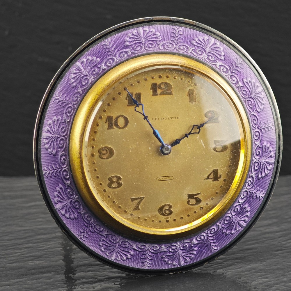 AS IS Art Deco LeCoultre Table Clock Sterling Silver