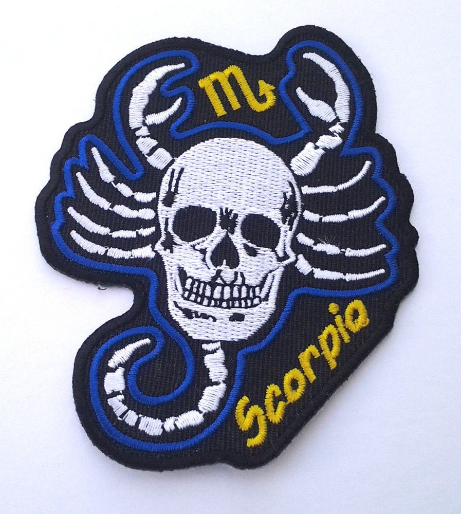 SCORPIO EMBROIDERED ZODIAC (3-3/4") BIKER PATCH  P5471 E