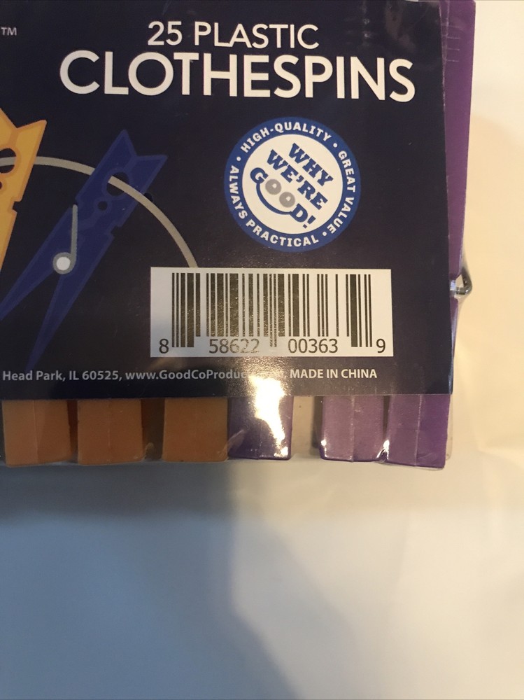 Plastic Spring Clothespins Goodco 25 Count (2-FD-36)