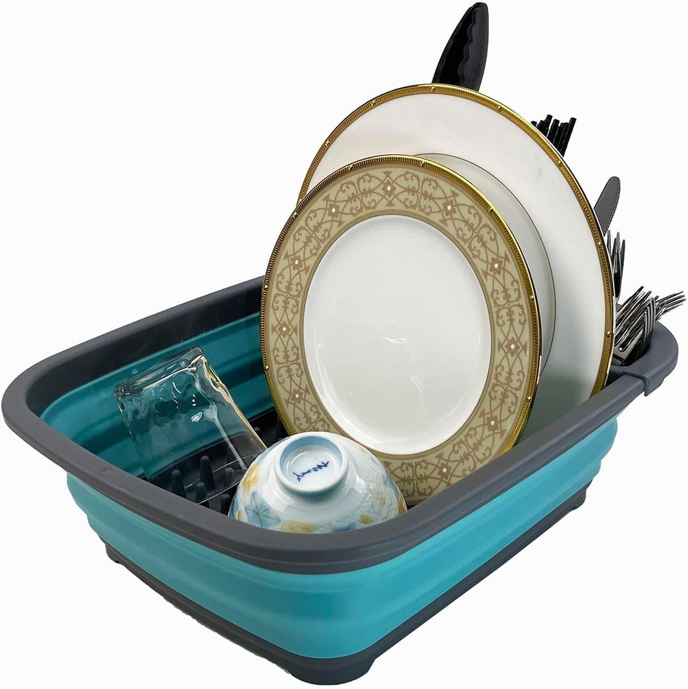Collapsible Plastic Dish Drainer - Foldable Drying Rack