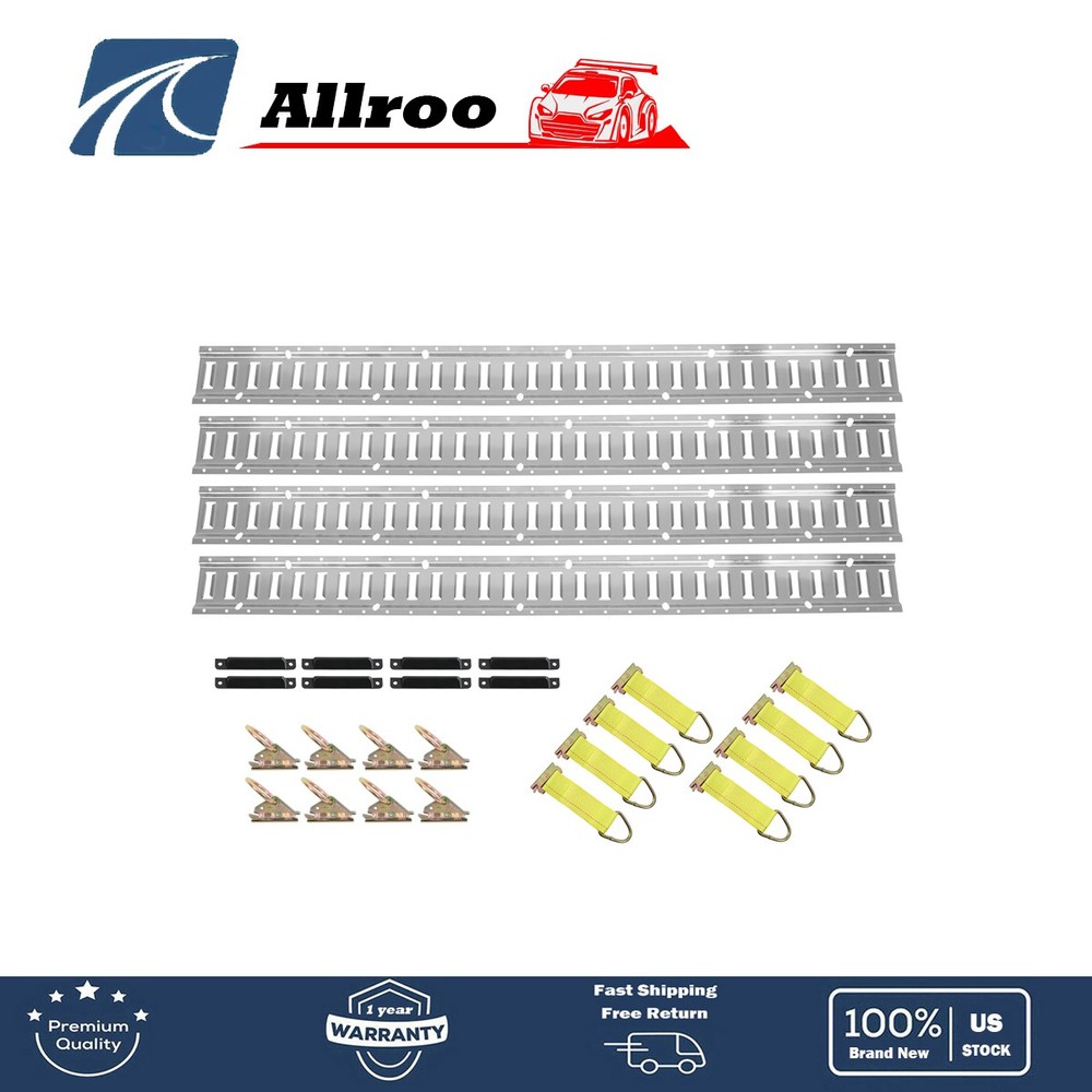 5ft E Track Kit Secure Tie-Down Rails 24PCS For Enclosed Trailers Cargo New