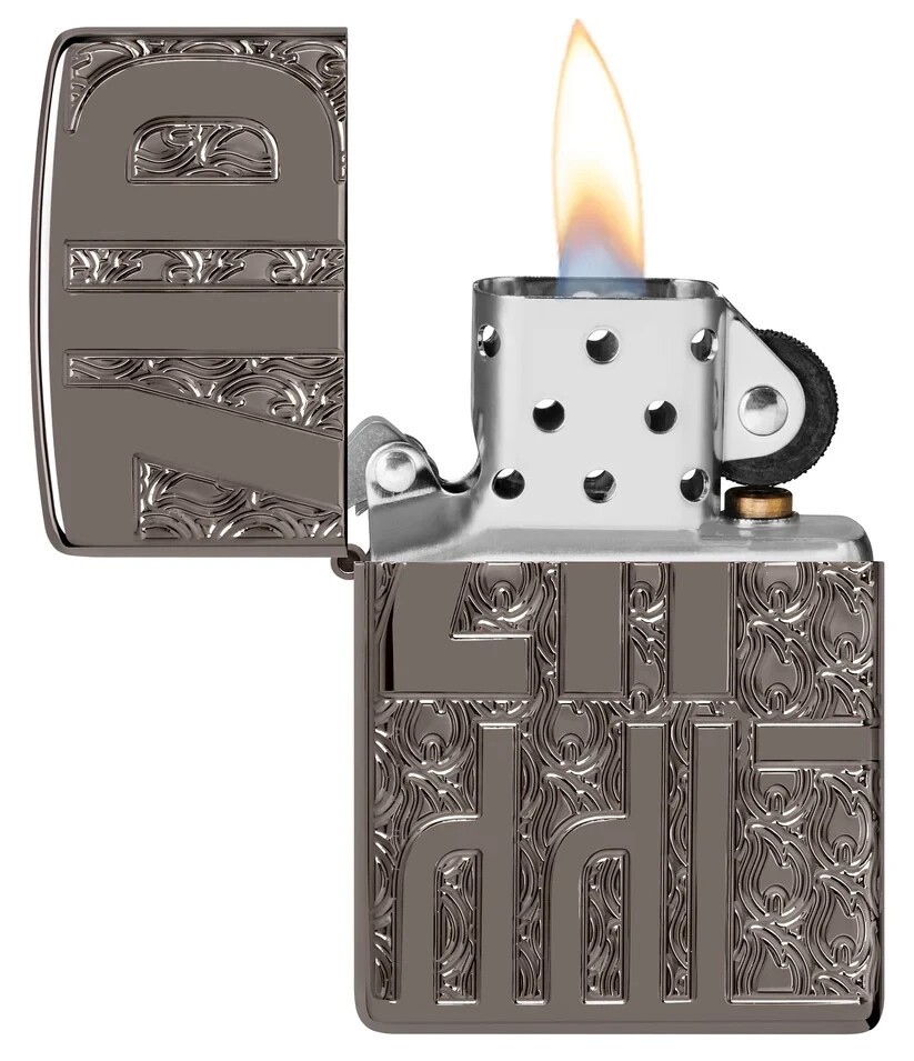 Zippo Armor Windproof Reverse Carve Logo Lighter, 46312, New In Box