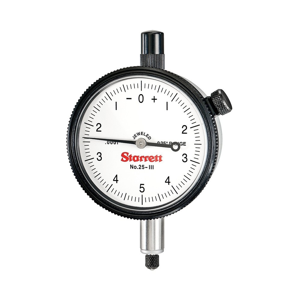 Starrett 25-111J Dial Indicator 0-.025" Range, 0-5-0 Balanced Dial