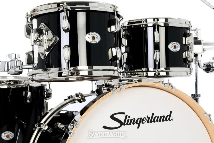 Slingerland Studio King 4-piece Shell Pack - Del Norte Black Lacquer