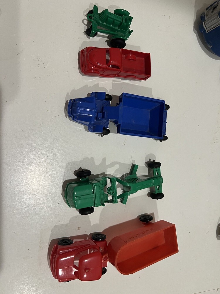Vintage Plastic Farm Trucks from old scale Train Layout