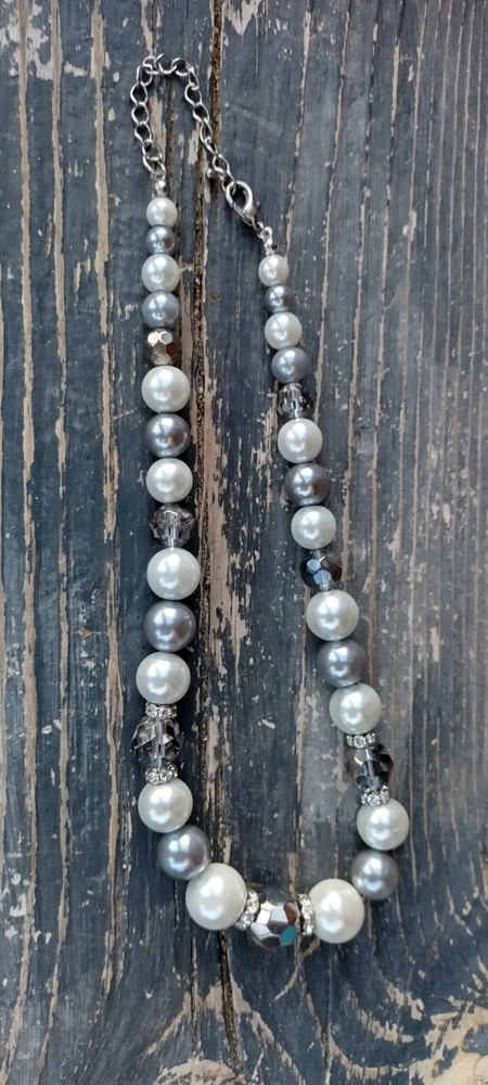 Vintage chains with beads, glass necklace