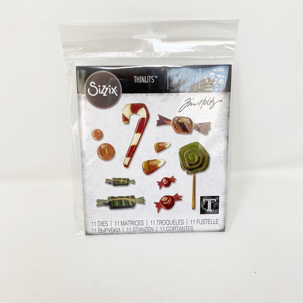 Sizzix Tim Holtz Thinlits Halloween Sweet Treats Candy Dies 664204 NEW