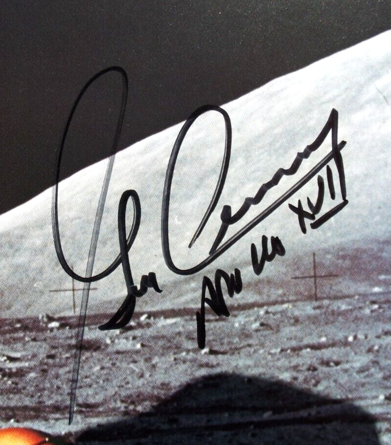 Apollo 17 Commander Gene Cernan Signed NASA Released Lithograph Lunar Rover