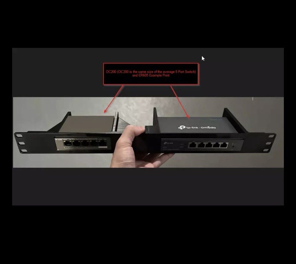 3D Printed Omada OC200 & ER605 Rack Mount